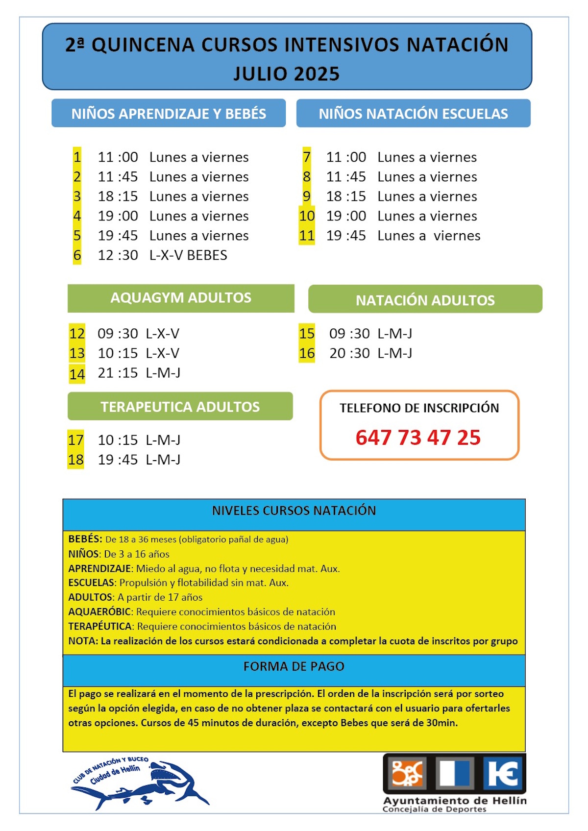 Club de natación 2º quincena