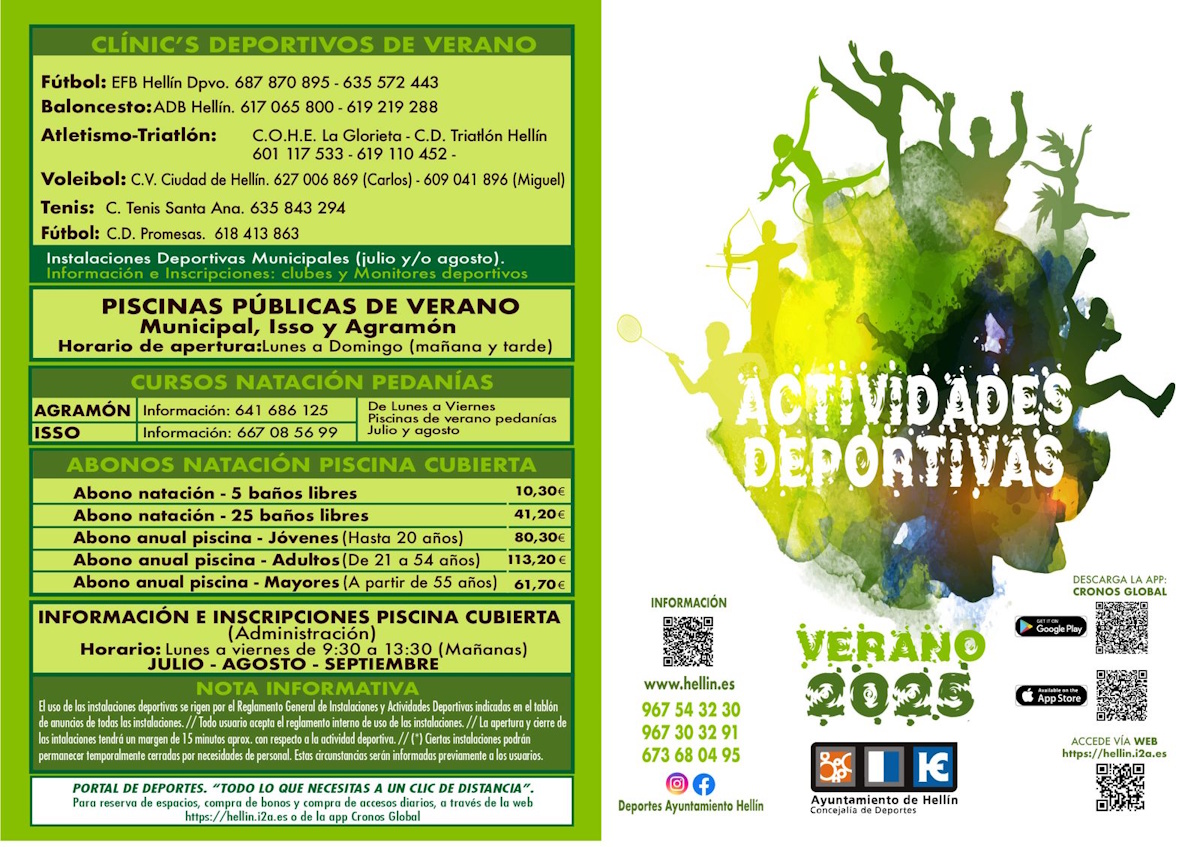 Folleto actividades deportivas