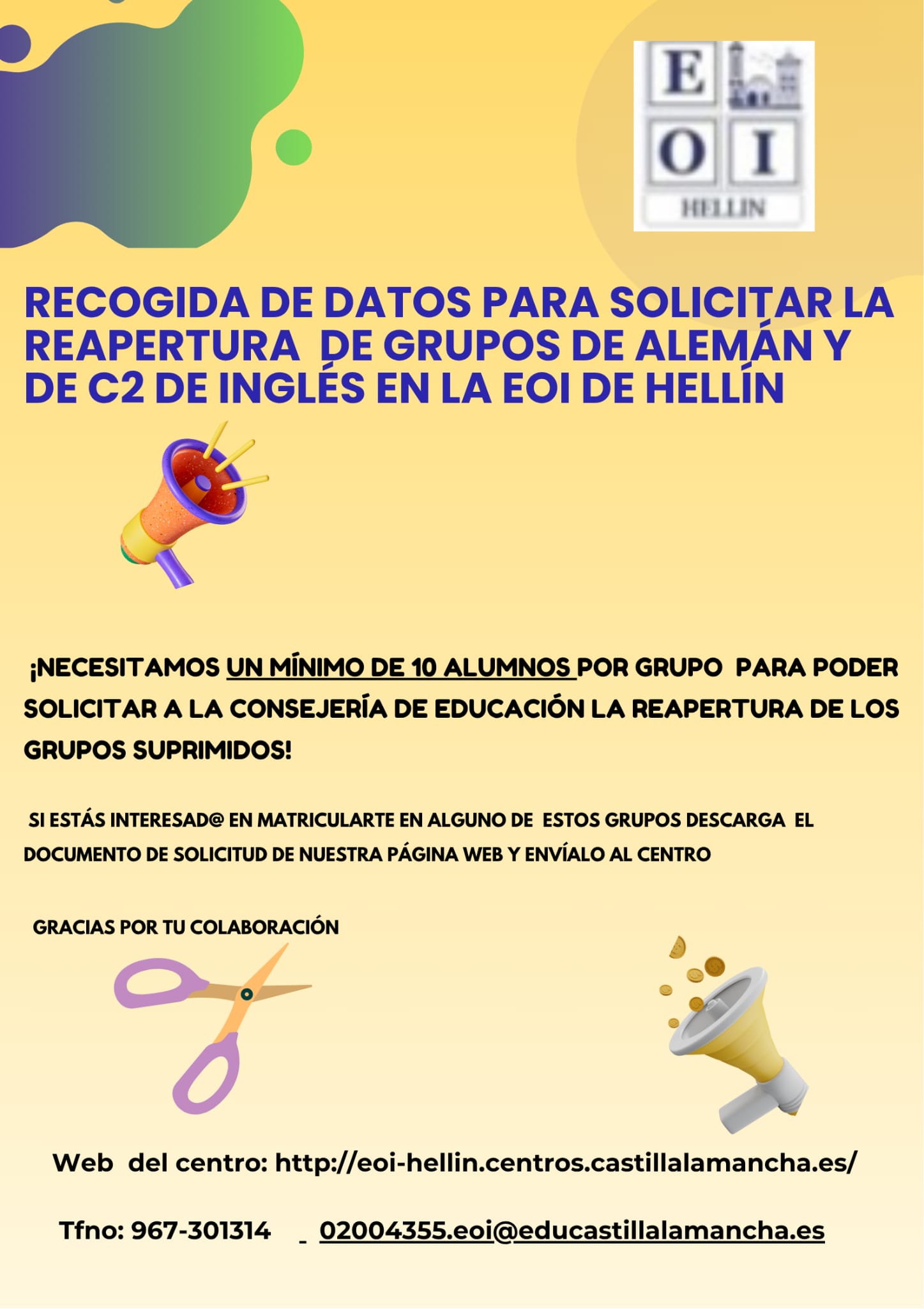Lista de espera para reapertura de grupos