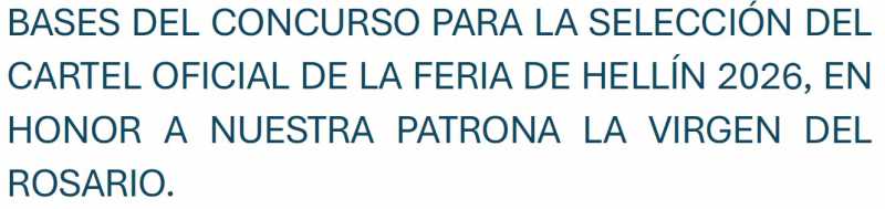 BASES DEL CONCURSO - CARTEL OFICIAL DE LA FERIA DE HELL&Iacute;N 2026
